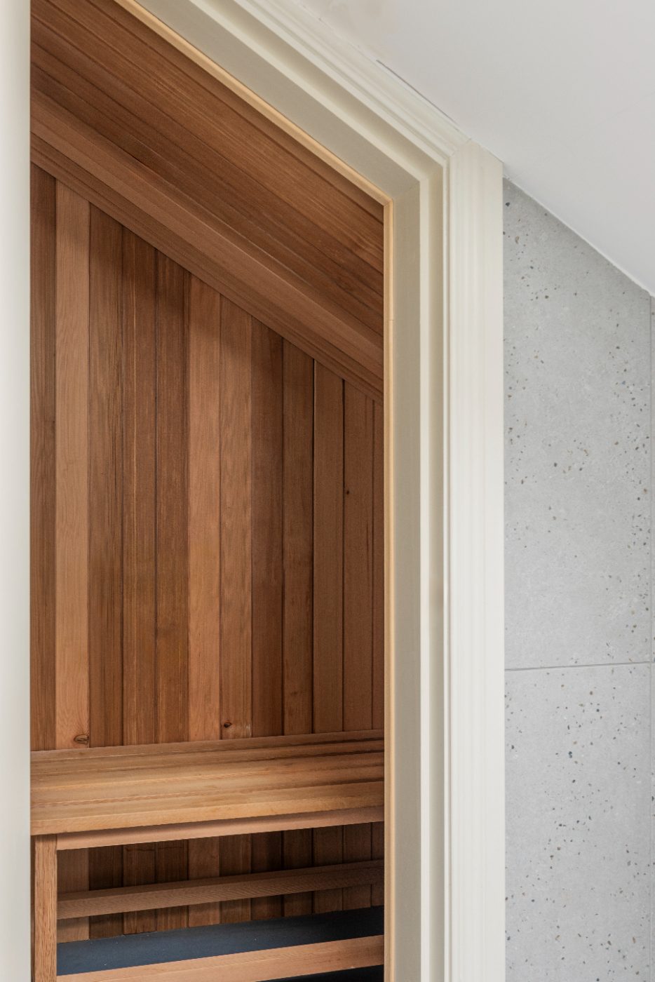 Timber-lined doorway